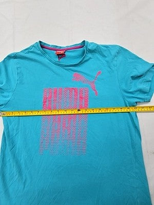 PUMA Men's L Turquoise Barcode Short Sleeve Sportlifestyle T-Shirt