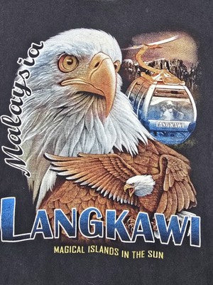 JM Men's XL Black Eagle Travel Cotton T-Shirt Short Sleeve Crewneck