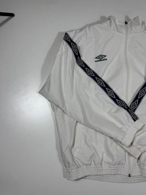 Umbro White Track Jacket XL Full Zip Polyester Sports