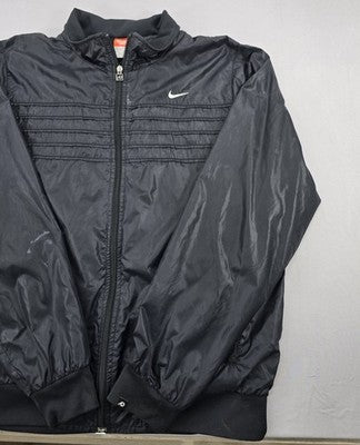 Nike Men's Black Track Jacket Large Full Zip Polyester