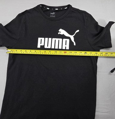 Puma Essentials Men's Black Logo Tee S Short Sleeve Cotton