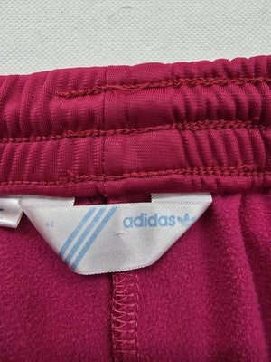 Adidas Magenta Striped Track Pants Unisex Loose Fit Drawcord