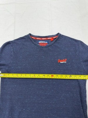 Superdry Orange Label Navy M Men's Short Sleeve Crew Neck T-Shirt Embroidered