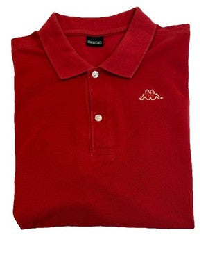 Kappa Men's Polo Shirt Red Cotton Size 5Xl Casual Sportswear