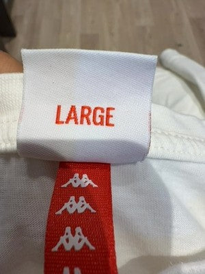 Kappa Men's White Stripe Short Sleeve T-Shirt L Regular Cotton