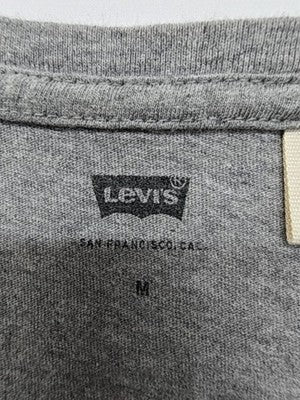 Levi's Men Heather Gray V-Neck T-Shirt Size M Regular Cotton Jersey