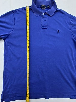 Polo Ralph Lauren Royal Blue Cotton Polo Shirt L Custom Slim Fit Short Sleeve