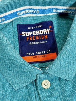 Superdry Pique Polo Men's Premium In Spearmint Grift Size XL