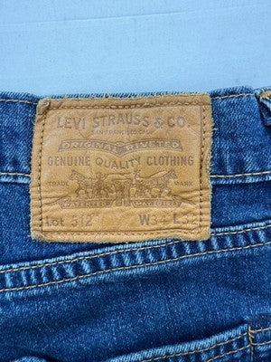 Levi's 512 Slim Taper Jeans Men W34 L32 Dark Wash Stretch