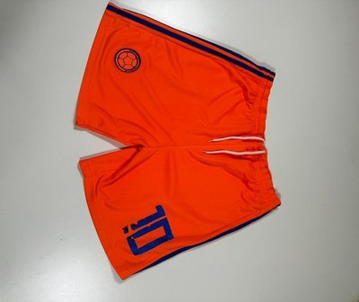 Adidas Orange Soccer Shorts M Elastic Waist Drawstring Polyester Thailand