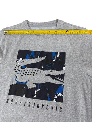 Lacoste Novak Djokovic Tennis T-Shirt XS Grey Crewneck Cotton
