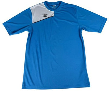Umbro Men's XL Blue Striped Soccer Jersey Short Sleeve Crewneck