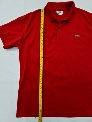 Lacoste Red Cotton Polo Shirt Men Short Sleeve Size 5 France