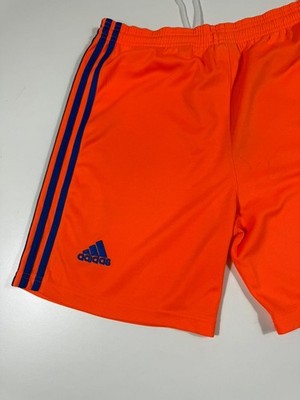 Adidas Orange Soccer Shorts M Elastic Waist Drawstring Polyester Thailand