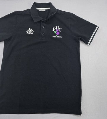 Kappa Black Cotton Polo Shirt Men's M Short Sleeve Embroidered Logo