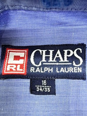 Chaps Ralph Lauren Men's Blue Striped Cotton Dress Shirt 16 34/35 N/S