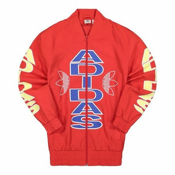 Adidas Originals Trefoil Moments Wind.Rdy Windbreaker Jacket In Vivid Red.
