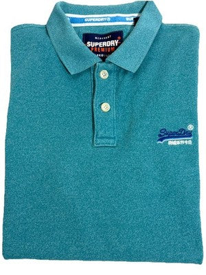Superdry Pique Polo Mens Premium In Spearmint Grift Size Xl
