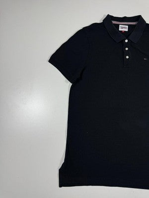 Tommy Jeans Black Polo Shirt XL Short Sleeve Pique Logo