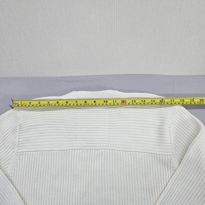 G-Star White Crewneck Ribbed Knit Sweater XL 100% Cotton