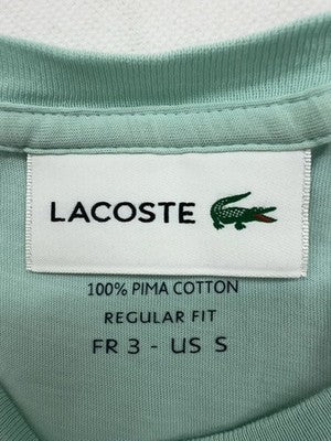 Lacoste Men's Light Green Pima Cotton S Short Sleeve Croc Logo Tee