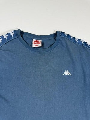 Kappa Blue Logo Tape Jersey Cotton T-Shirt S Short Sleeve Crew Neck