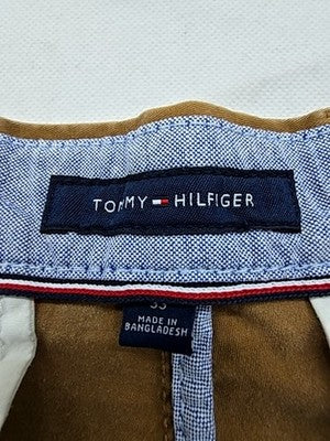 Tommy Hilfiger Men's Khaki Cotton Chino Shorts Regular Fit Flat Front