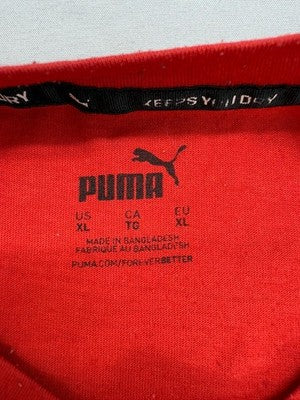 Puma Red Cotton T-Shirt XL Men's Short Sleeve Crew Neck