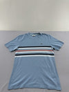Lacoste Men's Blue T-Shirt – Size S, Striped, Short Sleeve