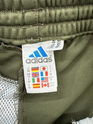Adidas Men's Green Track Pants M Elastic Waist Drawstring Side Zips
