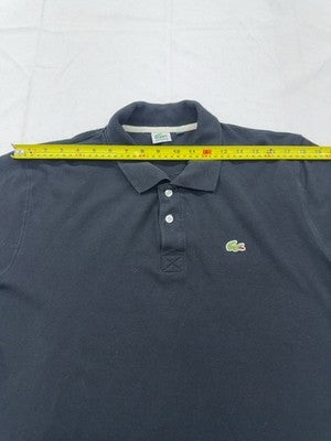 Lacoste L.12.12 Navy Short Sleeve Polo Shirt L 100% Cotton Pique