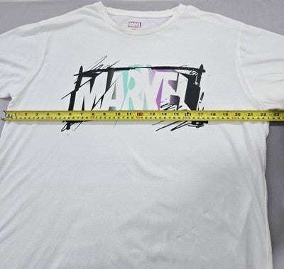 Marvel Graffiti Crew Neck T-Shirt White Cotton Size L