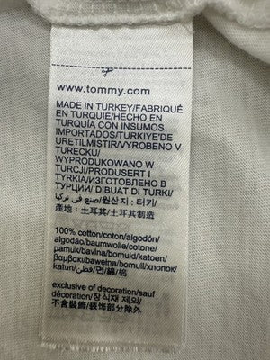 Tommy Hilfiger White Cotton Short Sleeve Crew Neck T-Shirt L