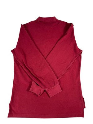 Polo Ralph Lauren Mens M Burgundy Long Sleeve Mesh Polo Shirt