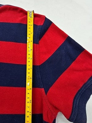 Tommy Hilfiger Men's Red Navy Stripe Custom Fit Polo Shirt XL