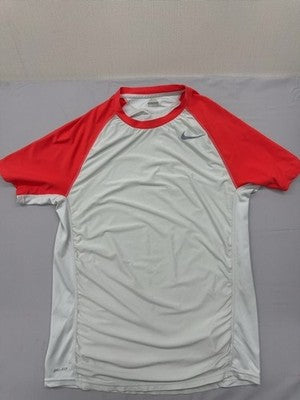 Nike Men's Dri-FIT White/Red Raglan S Short Sleeve T-Shirt