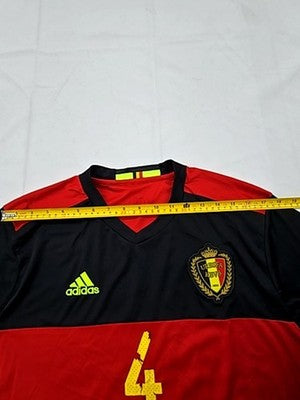 Adidas Men's Red V-Neck Football Shirt Short Sleeve Regular RN88387C40312