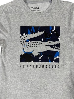 Lacoste Novak Djokovic Tennis T-Shirt XS Grey Crewneck Cotton
