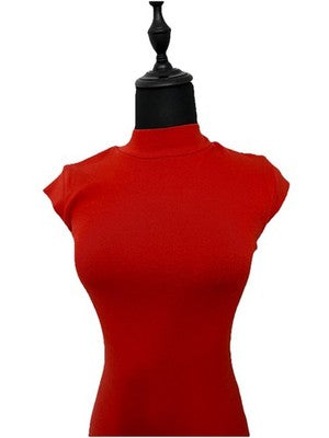 Zara Basic Women Small Red Body Con Dress Cap Sleeves
