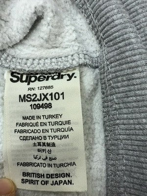 Superdry Men's Grey Zip Hoodie L Orange Label Cotton Blend