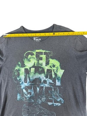 Nike Men's Grey Graphic Print Cotton T-Shirt M Short Sleeve Crewneck