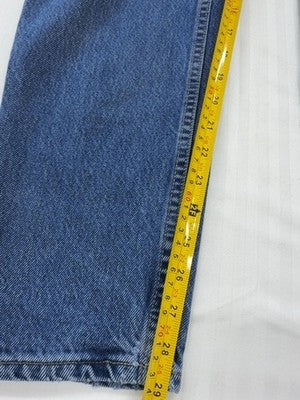 Blue Straight Denim Jeans Unisex Adult 38” Waist Regular 5-Pocket Button