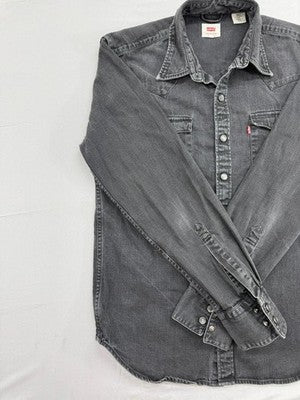 Levi's Men's Black Denim Long Sleeve Western Shirt S