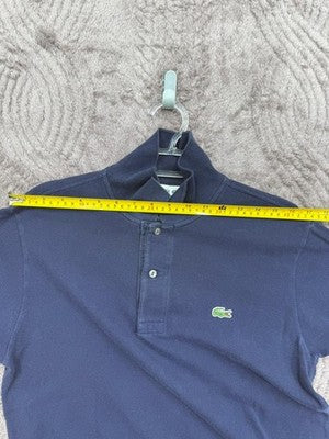 Lacoste L.12.12 Navy Cotton Pique Polo Shirt S Classic Fit Short Sleeve