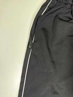 Puma Black Track Pants L Elastic Waist Cuffed Polyester Drawstring Solid