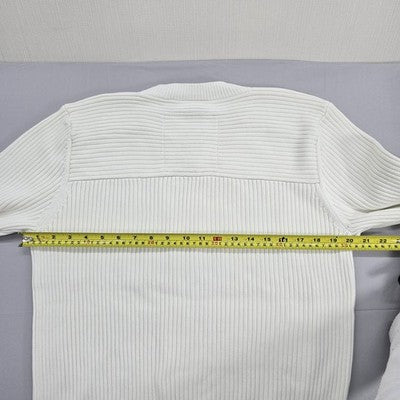 G-Star White Crewneck Ribbed Knit Sweater XL 100% Cotton