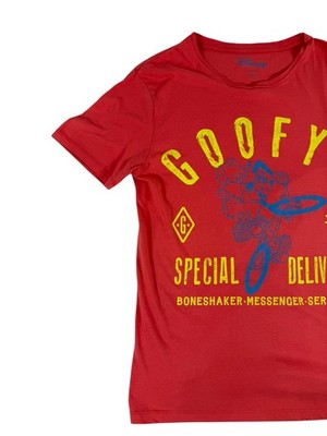 Disney Goofy Mickey Mouse Red Short Sleeve T-Shirt Size L