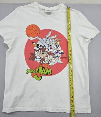 Primark Men's Space Jam Looney Tunes White Cotton M Short Sleeve T-Shirt