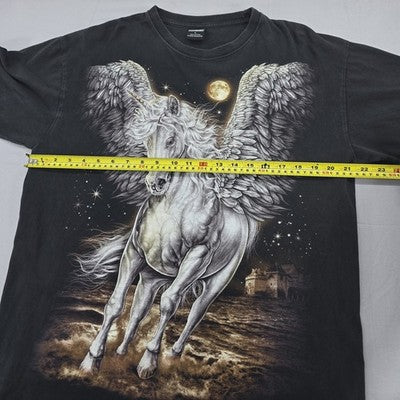 Thanabat Unicorn Mythical Black L Cotton T-Shirt Short Sleeve Crewneck