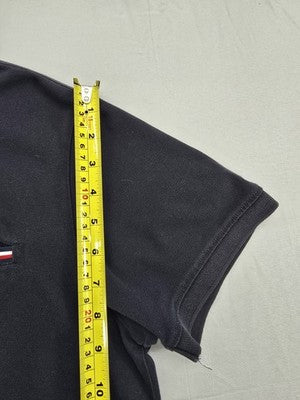 Tommy Hilfiger Men's Polo Shirt Large Navy Blue Slim Fit Cotton